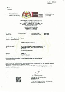 Establishment License by MDA – Manufacturer
