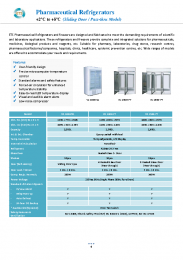 Pharmaceutical Refrigerators (+2 to +8°C) – Sliding Door / Pass-thru Model