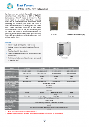 Blast Freezer (-10°C to -45°C / -75°C) (adjustable)