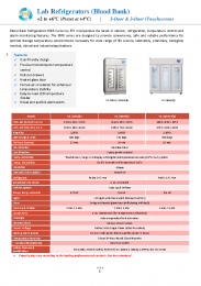 Lab Refrigerators (Blood Bank) (+2°C to +6°C) 2-Door & 3-Door (Touchscreen)